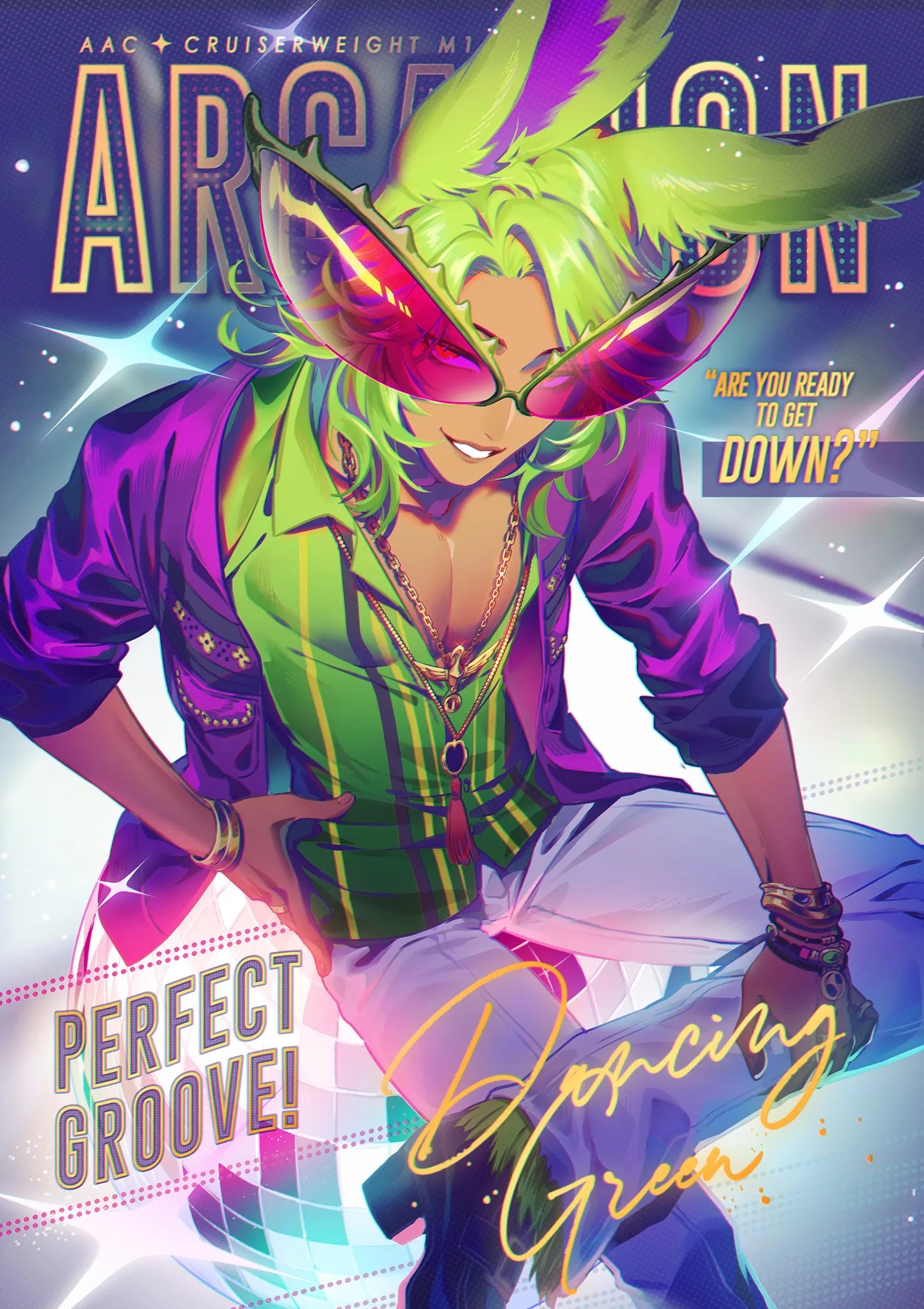 XIV Dancing Green Print